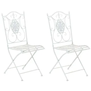 CLP Sibell Gartenstuhl 42 x 49 x 91,5 cm weiß 2er Set