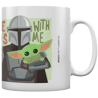Star Wars: The Mandalorian Tasse (Kid's with Me Design) 325ml Kaffeebecher, Grogu Kaffeetasse - Offizielles Lizenzprodukt