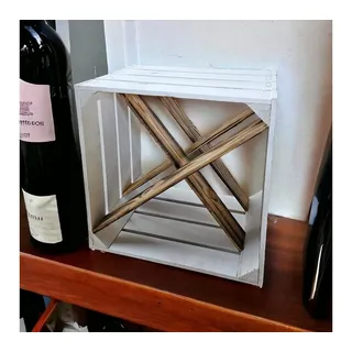Teramico Weinregal Weinregal Holz Weinkiste 40x30x40cm "16"er Weiß, Weinkiste Obstkiste weiß