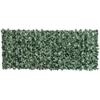 Outsunny Sichtschutzhecke 240 x 100 cm Dunkelgrün Kunststoff