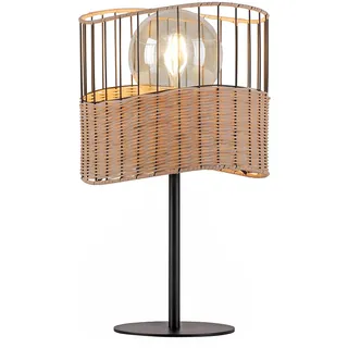 just light. Tischleuchte Holzgeflecht Schwarz