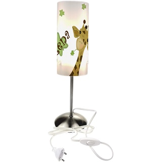 CreaDesign TI-1012 Giraffe Nachttischlampe Kinderzimmer mit Namen, Kinder Tischlampe/Schlummerlicht mit Schalter für Steckdose, E14, 38 cm hoch