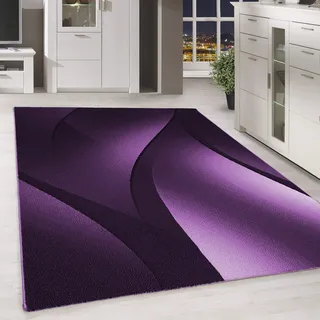 Carpettex Teppich Wohnzimmer Kurzflor 280 x 370 cm Lila Modern Ombre Design -Teppich Schlafzimmer Flauschig Extra Weich Waschbar Küchenteppich Teppich Esszimmer Kinderzimmer Wohnzimmerteppich