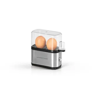 DS PRODUKTE Eierkocher Kompakt 2.0 + Eipicker Schwarz/Silber