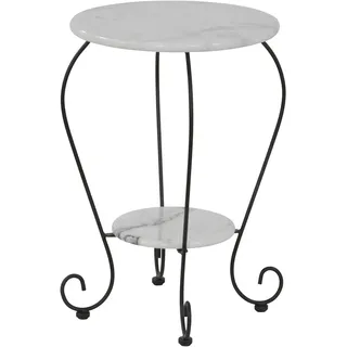 Beistelltisch Marmor Marmortisch Bistrotisch Garten Tisch weiß Ø25cm/Ø41cm x 59c