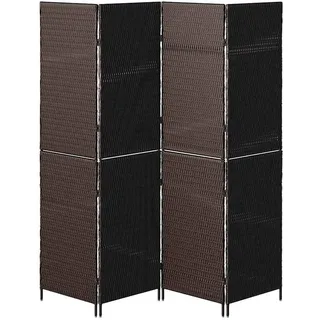 vidaXL Raumteiler Braun 195 x 180 cm Poly-Rattan
