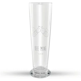 Mr. & Mrs. Panda Bierglas Biene Liebe - Transparent - Geschenk, Wespe, Weizenbier Glas, Vaterta, Premium Glas, Präzise Gravur