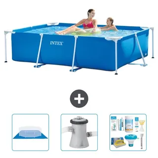 Rechteckiger Frame Pool - 220x150x60 cm - 4-teilig S21248 - Blau