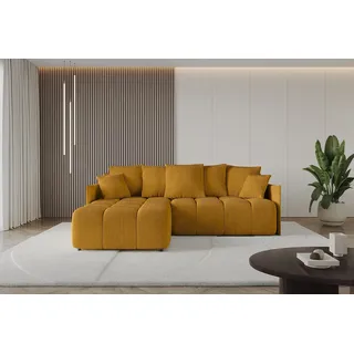 altdecor Ecksofa Cord 2-Sitzer Senfgelb