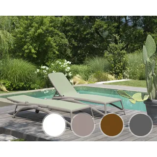 NARDI »Atlantico« Gartenliege Rahmen weiss 00 / Bezug türkis 075 / ohne Armlehne