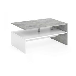 Vicco Couchtisch Amato, beton / weiß, aus Holz, 90 x 42 x 60cm, rechteckig