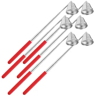 6er-Set Edelstahl-Kerzenlöscher mit Teleskop-Griff bis 62 cm