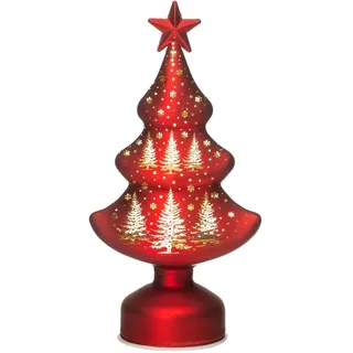 NOEL Von Lamart Weihnachtsbaum Aus Glas Mit LED Weihnachtsdekoration 23cm Rot