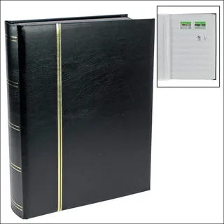 SAFE Schwäbische Albumfab Briefmarkensammelalbum, schwarz 64 Seiten, weiß
