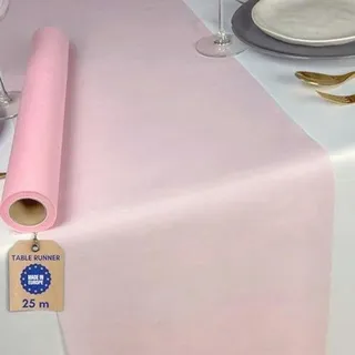 Famanu Tischläufer Rosa Filz 25m x 30cm - Tischdekoration für Feste und Basteln