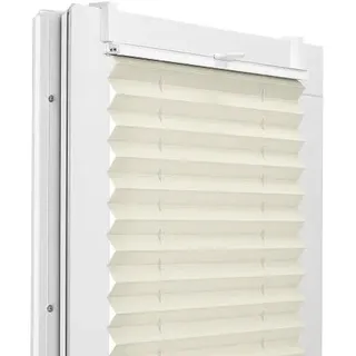 Fenster DEKOR - Plissee Klemmfix ohne Bohren Breite 40 cm x Höhe 100 cm - Fenster Plissees innen Ecru - Faltrollo Blickdicht - Faltrollos einfach zu montieren - Blissett Rollo