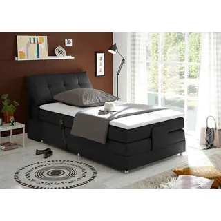 Lomadox Boxspringbett 120x200 cm Hotelbett Einzelbett Jugendbett elektrisch verstellbar CONCORD3M-09 in Artemis 15 black