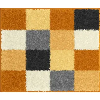 Grund Badteppich Bona, Gelb, Schwarz, Weiß, Textil, Karo, rechteckig, 50x60 cm, Oeko-Tex® Standard 100, Made in Europe, rutschfest, Badtextilien, Badematten