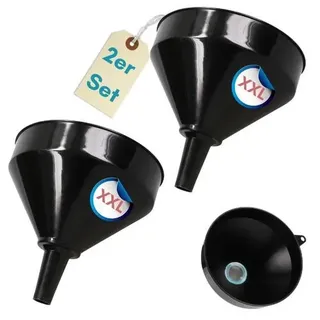 2er Set Trichter groß 25 cm Ablauf 3 cm Einkochtrichter Einfülltrichter XXL Auto Trichter mit Sieb Öltrichter große Öffnung Abfülltrichter Einf