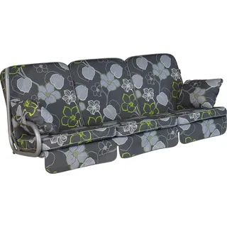 ANGERER Hollywoodschaukel Auflage Comfort – Ersatzauflage für 3-Sitzer Gartenschaukel – Polster für Schaukel zum Sitzen, Liegen & Entspannen, Made in Germany, hochwertiger Stoff, Grau-Grün geblümt