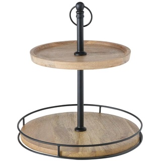 BOLTZE Etagere SCANDI natur schwarz aus Holz und Metall Dekoetagere modern Holzetagere