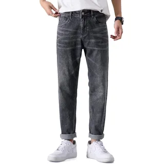 Jeans Herren Leichte Sommerjeans Lang Dünner Leichter Stoff Büro Lang Business F