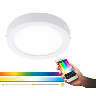 EGLO connect LED Deckenleuchte Fueva-C, Smart Home Deckenlampe, Material: Metallguss, Kunststoff, Ø: 30 cm, dimmbar, Weißtöne und Farben einstellbar