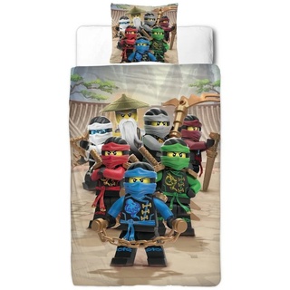 Bettwäsche Lego Ninjago Bettwäsche 135x200 + 80x80 cm 2 tlg., 100 % Baumwolle in Renforcé, Kinder-Bettwäsche für Ninja Fans, MTOnlinehandel bunt
