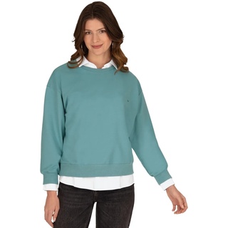 Sweatshirt TRIGEMA "TRIGEMA Dünnes Sweatshirt" Gr. XL, grün (seegras) Damen Sweatshirts