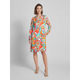 Knielanges Tunikakleid mit Allover-Print, Orange, 38