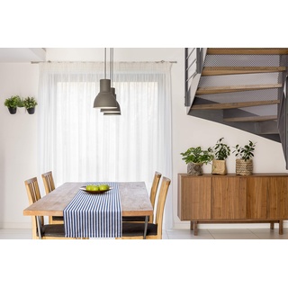 FILU Tischläufer 40 x 150 cm Blau/Weiß gestreift (Farbe und Größe wählbar) - hochwertig gefertigter Tischläufer aus 100% Baumwolle im skandinavischen Landhaus-Stil