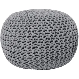 Beliani Pouf Baumwolle 50 x 35 x 50 cm Grau