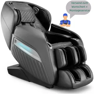 NAIPO Massagesessel Shiatsu Zero-Gravity Massagestuhl, Wärmetherapie, 3D Surround-Sound, USB, Bluetooth, Award Winner schwarz