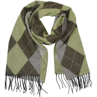 Wollschal "Argyle", Damen, grün (khaki), Polyacryl, COLLEZIONE ALESSANDRO, gemustert, Basic, Modetücher, mit Karomuster, warm und weich