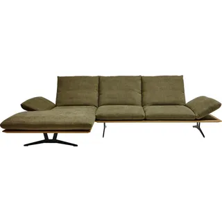 Dieter Knoll Ecksofa, Grün, Metall, Wildeiche, massiv, 4-Sitzer, Ottomane links, L-Form, 314x159 cm, erweiterbar, Typenauswahl, Fußauswahl, Lederauswahl, Stoffauswahl, planbar, seitenverkehrt erhältlich, Hocker Rücken echt, individuell planbar, Wohnzimmer, Sofas & Couches, Wohnlandschaften, Ecksofas