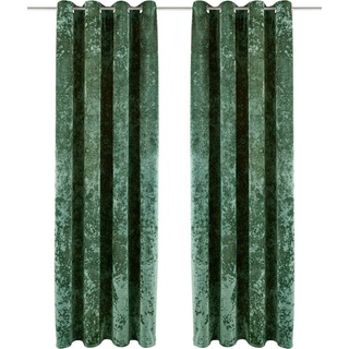 Vorhang Velvet, my home, Ösen (1 St), blickdicht, Samt Uni grün 135 cm x 145 cm