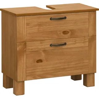 Home Affaire Waschbeckenunterschrank HOME AFFAIRE "Rodby", beige (natur gebeizt, gewachst), B:60cm H:55cm T:30cm, Massivholz, Schränke, Waschbeckenunterschrank, FSC-zertifiziertes Massivholz, Griffe Metall, Breite 60cm, Höhe 55cm