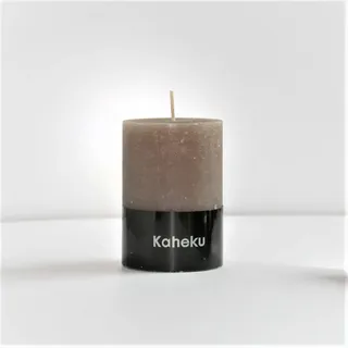 Kaheku Kerze Schlamm Taupe 7d10h Rustikale Stumpenkerze durchgefärbt, Unparfümiert, Dekoration, Allgemeine Wohnraumgestaltung, Natur, Röhre