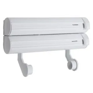 Böttcher-AG Küchenrollenhalter weiß, Edelstahl / Kunststoff, Schneidabroller für Wand