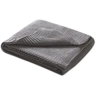 Wometo Baby-Strickdecke, Grau, Textil, 70x100 cm, Oeko-Tex®, Wohntextilien, Decken, Kuscheldecken