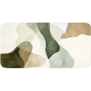 BADEMATTE Japandi - Abstrakt - Grün Badezimmerteppich 120x60 cm