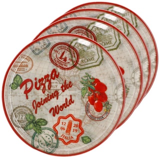 MamboCat Pizzateller »4er Set Pizzateller Charme Red - Rom rot - 33cm - 04018#ZCHAR«