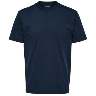 SELECTED HOMME T-Shirt - T-Shirt kurzarm - Basic Shirt - Selected SLHRELAXCOLMAN blau M