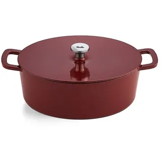 Fissler Bräter Moments Collection Gusseisen Bräter oval 33cm Burgunderrot, Gusseisen (Packung, 1-tlg., 1 Gusseisen Bräter), oval, für alle Herdarten inkl. Induktion, hitzebeständig bis 250° rot