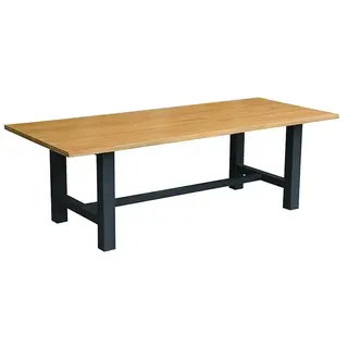 Sunfun Gartentisch  (L x B x H: 240 x 100 x 75 cm, Aluminium. Teak, Rechteckig, Natur/Anthrazit)