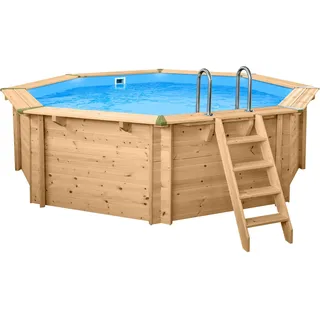 Holzpool "Java" ø 4,40 m/ 1,36m POOLROBOTER ULTIMATE SET