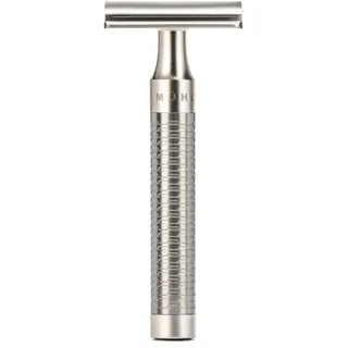 MÜHLE Rasierhobel - Rocca Serie - Edelstahl silber matt - geschlossene Schaumkante