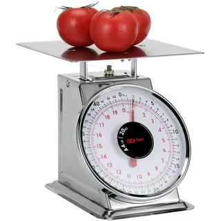 Analoge Küchenwaage 20kg/44lb, Mechanische Edelstahl Waage ohne Batterien