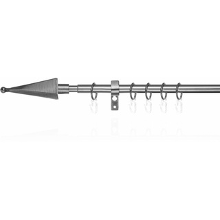 Gardinenstange »Gardinenstange Pyramide, 16 mm, ausziehbar 130 - 240 cm«, 1 läufig-läufig, ausziehbar, Einläufige Vorhangstange mit Ringen für Gardinen und Stores., 25415002-0 silberfarben