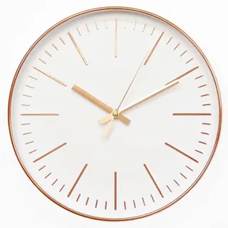 HpLive 30cm Runde Wanduhr mit Leisem Quarzwerk und Großen 3D-Zahlen, für Wohnzimmer Schlafzimmer Büro, Batteriebetrieben(Roségold)